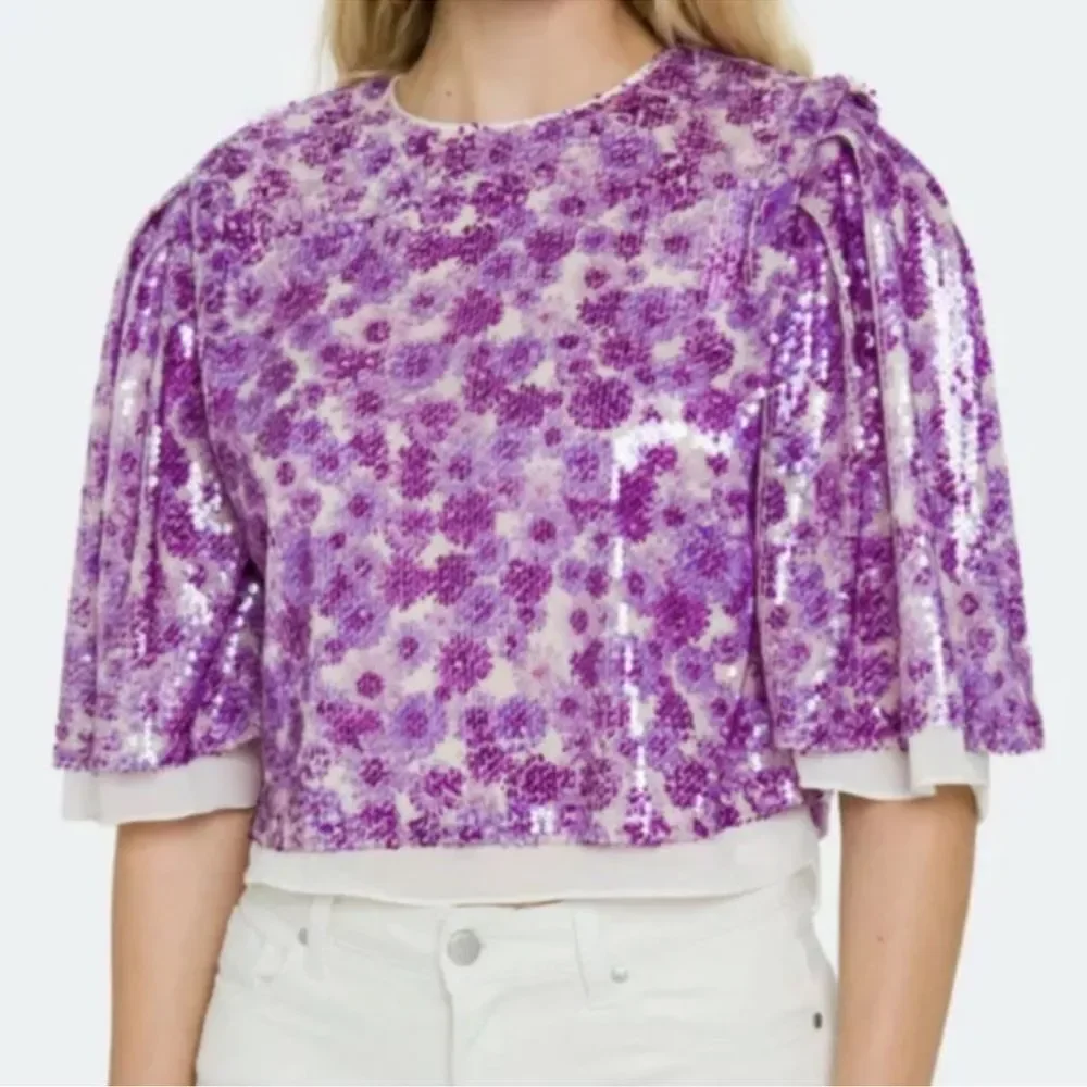 Endless Rose Purple Sequin Blouse - Picture 3 of 11